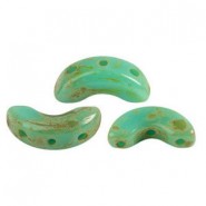 Les perles par Puca® Arcos beads Opaque green turquoise travertin 63130/86800